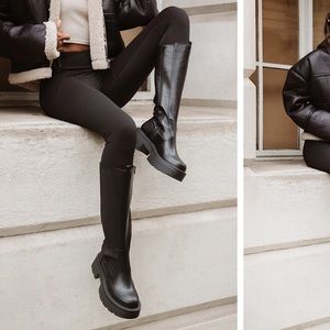 Knee high platform chelsea boots